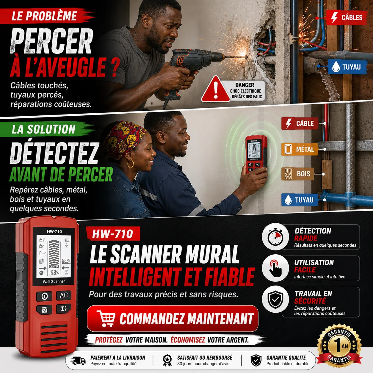 Détecteur Mural Précis Avant Perçage GN