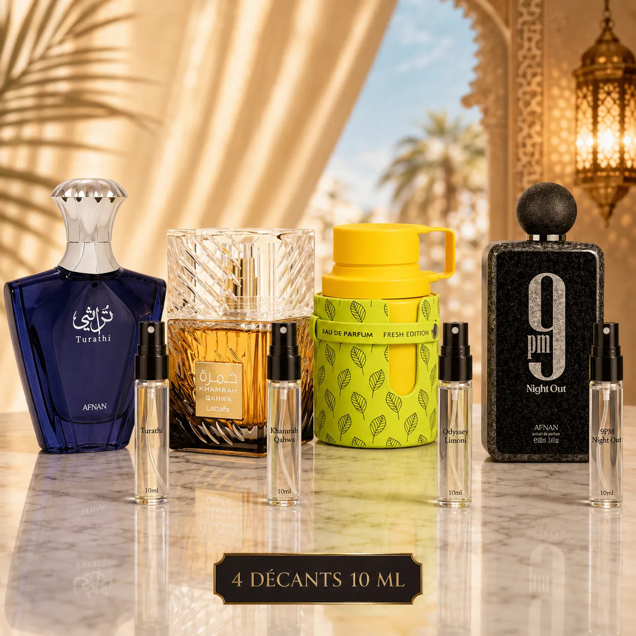 Pack Eid : Odyssey Limoni + Turathi Blue + 9 PM Night Out + Khamrah Qahwa = 40 ML